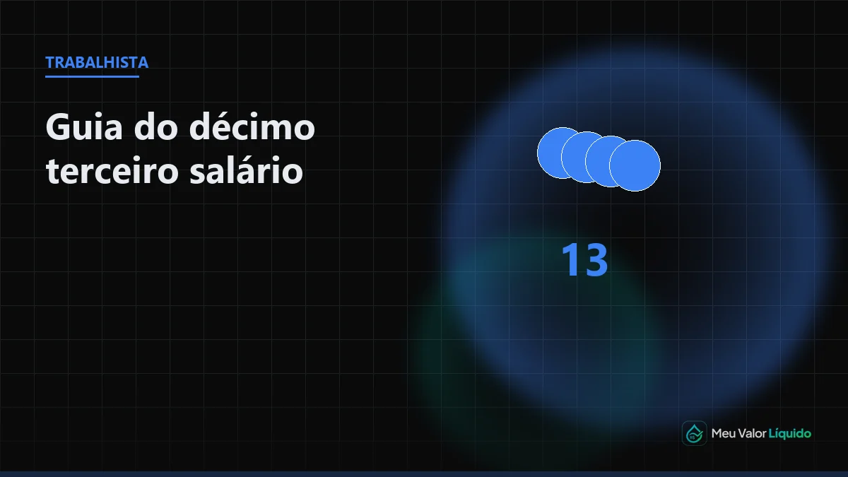 Ilustração editorial (Trabalhista): 13º salário: 1ª e 2ª parcela e descontos — Meu Valor Líquido