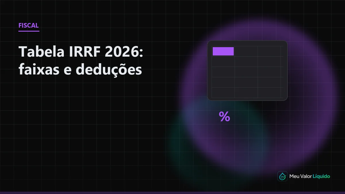 Ilustração editorial (Fiscal): IRRF 2026: redução de imposto e quem está isento — Meu Valor Líquido