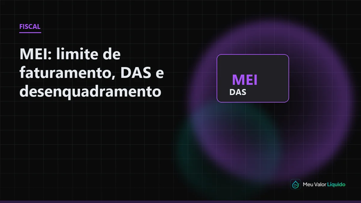Ilustração editorial (Fiscal): MEI: o que acontece ao ultrapassar o limite — Meu Valor Líquido